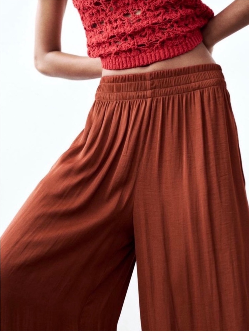 ZARA Women’s high waisted flowy wide leg pants🔥🔥 - Picture 5 of 9